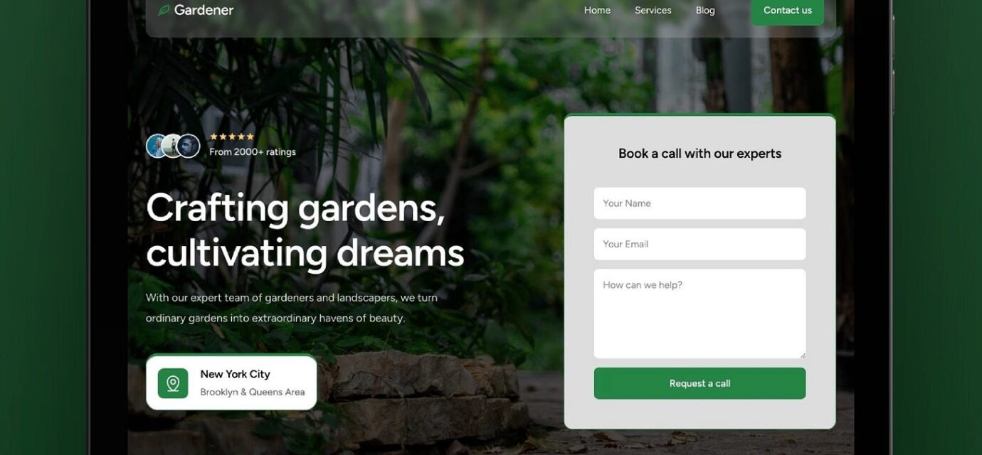 Outdoor living contractor templates Framer