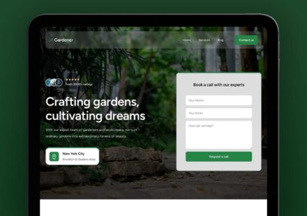 Outdoor living contractor templates Framer