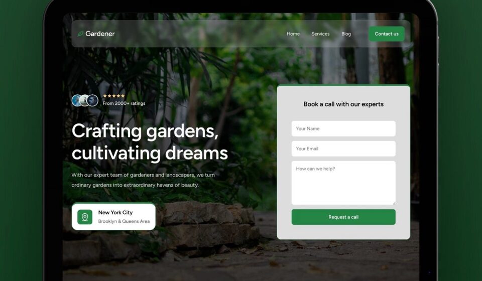 Outdoor living contractor templates Framer