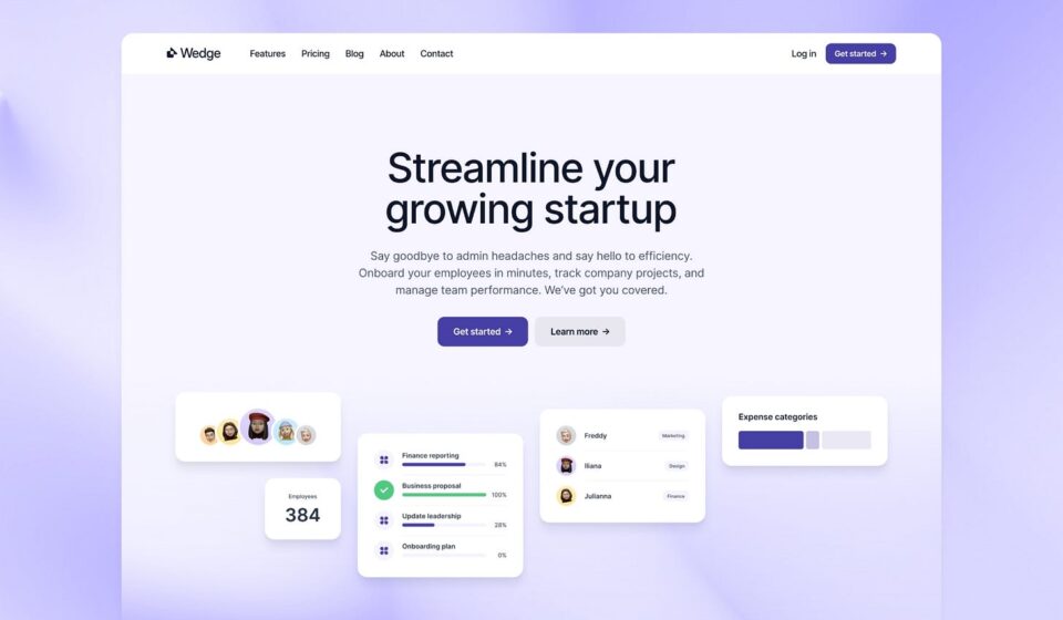 SaaS landing page Framer template