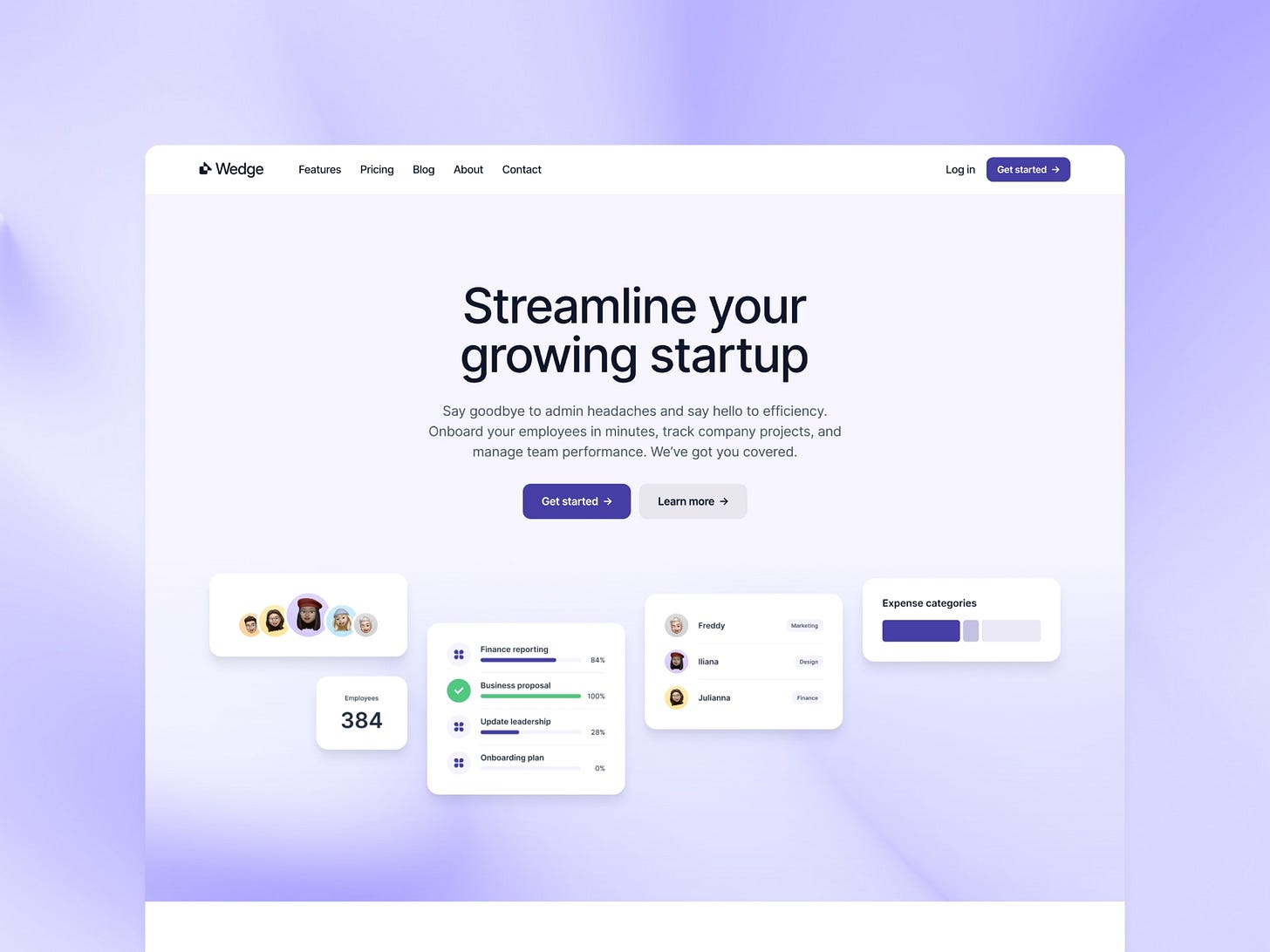 SaaS landing page Framer template